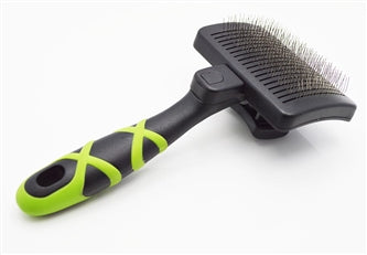 HelloPet USA - Small Self-Cleaning Slicker Brush - 9GreenBox