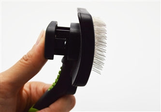 HelloPet USA - Small Self-Cleaning Slicker Brush - 9GreenBox