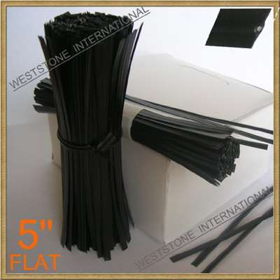 Plastic Twist Ties - 5 inch - Black - Bag of 125 - 9GreenBox