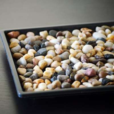 Bonsai Humidity Drip Tray 8&quot; x 10&quot; with Pebbles Rocks - 9GreenBox