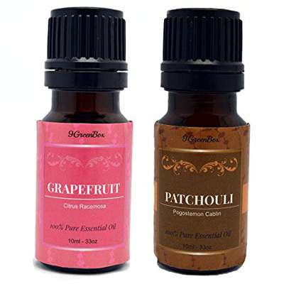 9GreenBox - Aromatherapy Rare 2 Set 100% Pure Therapeutic Grade Basic Sampler Essential Oil Gift Set- 6/10 Ml (Grapefruit &amp; Patchouli) - 9GreenBox