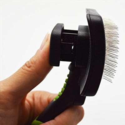 HelloPet USA - Small Self-Cleaning Slicker Brush - 9GreenBox