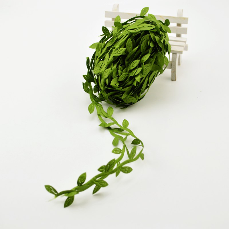 2 meters Artificial needlework Silk Green Leaves Rattan - 9GreenBox